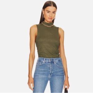 Veronica Beard Mobler Tank Top in Stone Army